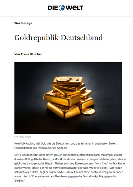 Republica Aurului Germania - Nici o altă națiune nu cumpără atât de mult aur ca germanii. Și nu numai în timpuri nesigure. Psihograma investitorului neîncrezător